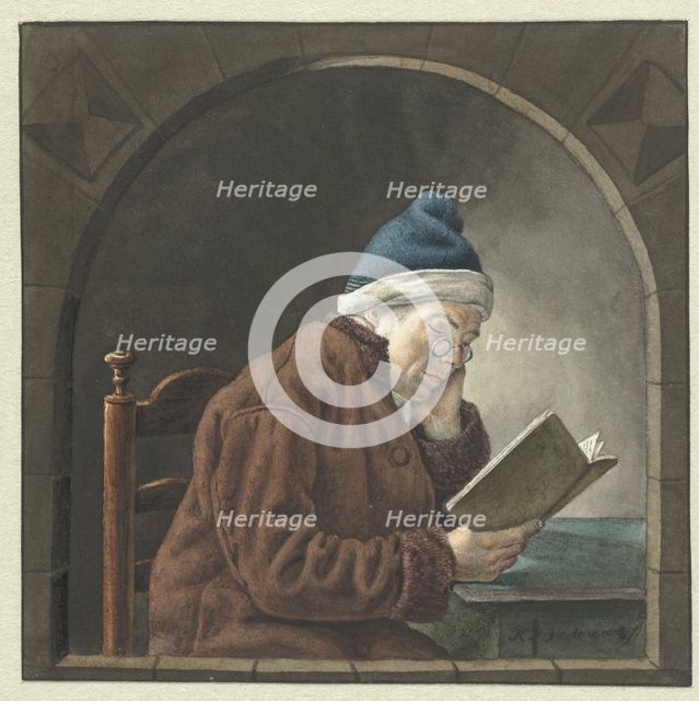 Reading man, 1786-1833. Creator: Hendrik Jan van Amerom.