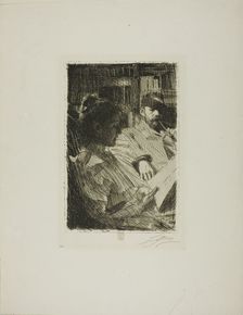Reading (Mr. and Mrs. Ch. Deering), 1893. Creator: Anders Leonard Zorn