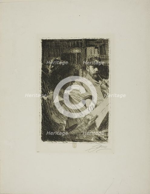 Reading (Mr. and Mrs. Ch. Deering), 1893. Creator: Anders Leonard Zorn.