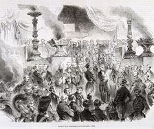 Reading of the Constitution, November 12, 1848, Napoleon Bonaparte Republic, engraving in L'Illu…
