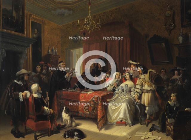Reading of a Will. Artist: Eckhout, Jacob Joseph (1793-1861)