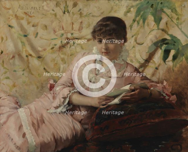 Reading Parisian II, 1880. Creator: Edelfelt, Albert Gustaf Aristides (1854-1905).