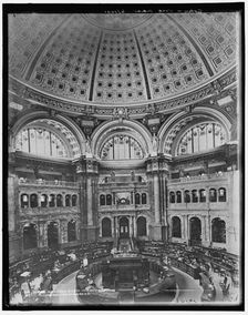 Reading Room in rotunda, Library of Congress, c1901. Creator: Unknown