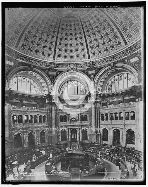 Reading Room in rotunda, Library of Congress, c1901. Creator: Unknown.