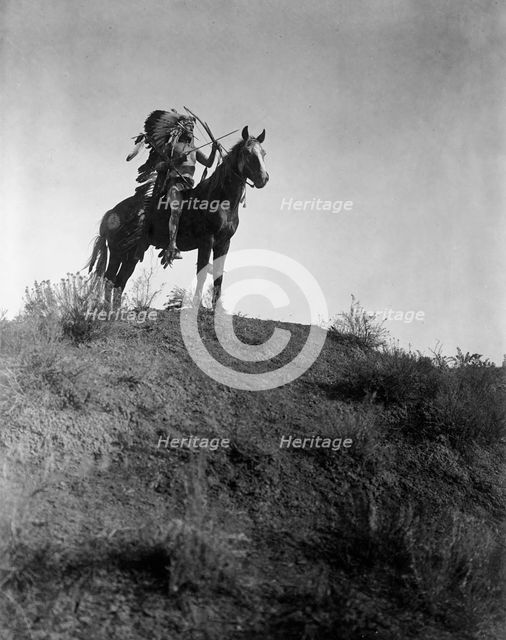 Ready for the charge-Apsaroke, c1908. Creator: Edward Sheriff Curtis.