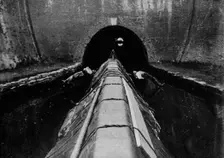 Ready to start legging a canal boat, London, c1890 (1903)