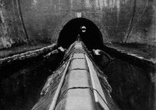 Ready to start legging a canal boat, London, c1890 (1903)