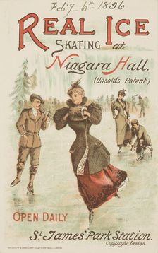 Real Ice Skating at Niagara Hall, Westminster, 1896. Creator: Unknown