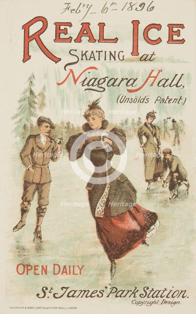 Real Ice Skating at Niagara Hall, Westminster, 1896. Creator: Unknown.