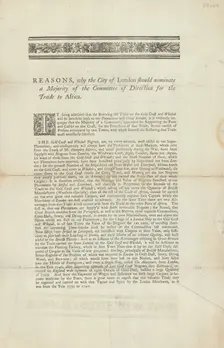 Reasons, why the City of London should nominate a majority of the committee of direction..., 1746. Creator: Unknown