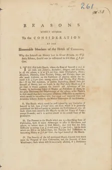 Reasons humbly offered to the consideration of the honourable members of the House..., 1774. Creator: Unknown