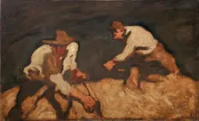 Reapers in a Gathering Storm, 1912. Artist: Egger-Lienz, Albin (1868-1926)