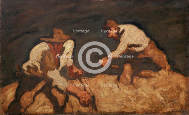 Reapers in a Gathering Storm, 1912. Artist: Egger-Lienz, Albin (1868-1926)