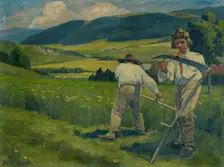 Reaping from the Field on St John's Day, 1926. Creator: Jozef Hanula