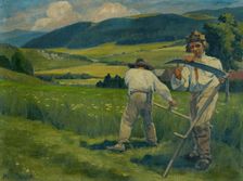 Reaping from the Field on St John's Day, 1926. Creator: Jozef Hanula