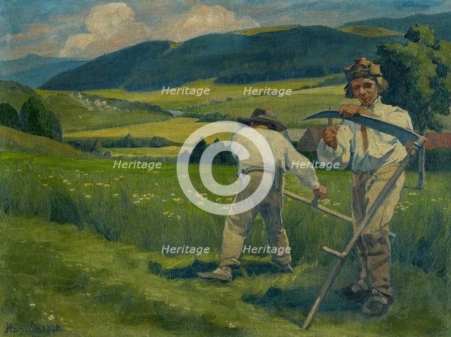 Reaping from the Field on St John's Day, 1926. Creator: Jozef Hanula.