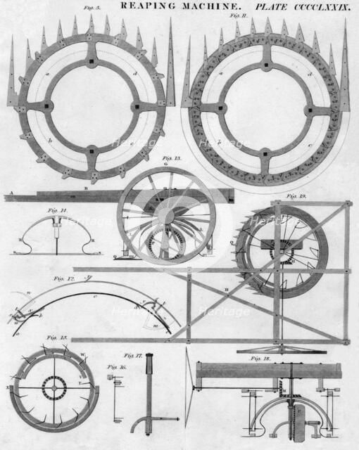 'Reaping Machine', early 19th century.  Creator: J Moffat.