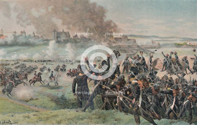 'Reappearance of Napoleon on the Field Before Ratisbon', 1809, (1896).  Artist: Unknown.