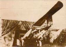 Rear view of a V-1 flying bomb, 1940s. Creator: Unknown
