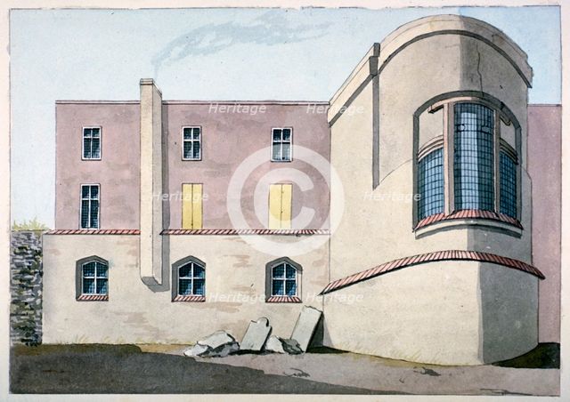 Rear view of Barber Surgeons' Hall, Monkwell Street, City of London, c1800.                          Artist: Anon