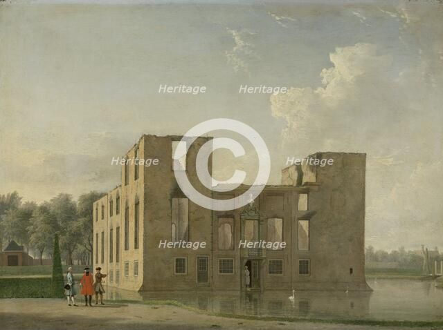 Rear View of Berckenrode Castle in Heemstede after the Fire, 1747. Creator: Jan ten Compe.