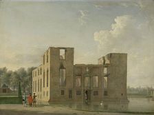 Rear View of Berckenrode Castle in Heemstede after the Fire, 1747. Creator: Jan ten Compe