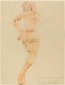 Rear View of Female Figure in Action, 1904. Creator: Auguste Rodin