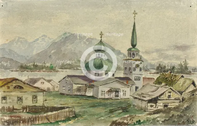 Rear View of Greek Church, Sitka, 1888. Creator: Theodore J. Richardson.