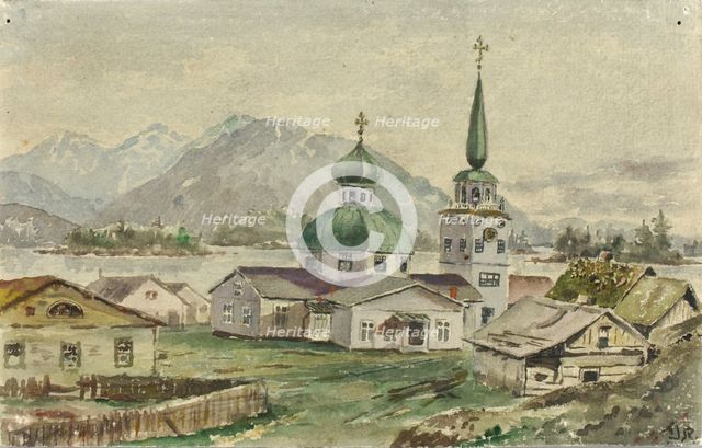 Rear View of Greek Church, Sitka, 1888. Creator: Theodore J. Richardson.
