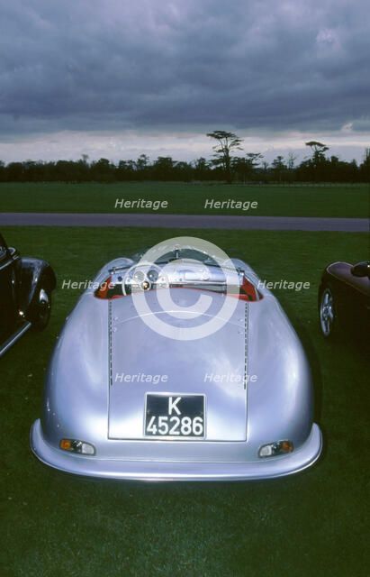 Rear view of Porsche spyder. Artist: Unknown.