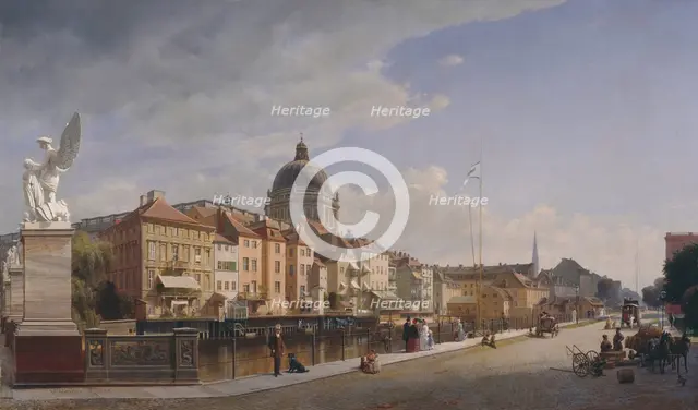 Rear view of the Houses at Schloßfreiheit, 1855. Artist: Gaertner, Johann Philipp Eduard (1801-1877)
