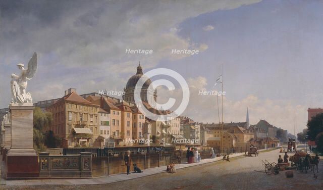 Rear view of the Houses at Schloßfreiheit, 1855. Artist: Gaertner, Johann Philipp Eduard (1801-1877)