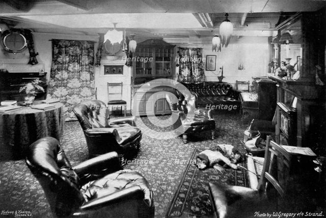 Rear-Admiral Arthur Alington's cabin on board his flagship, HMS 'Magnificent', 1896.Artist: W Gregory