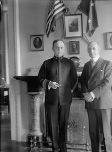 Rear Admiral Samuel McGowan, U.S.N.; Paymaster General, left, with L. G. Stevenson, 1917. Creator: Harris & Ewing