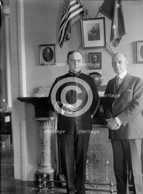 Rear Admiral Samuel McGowan, U.S.N.; Paymaster General, left, with L. G. Stevenson, 1917. Creator: Harris & Ewing.