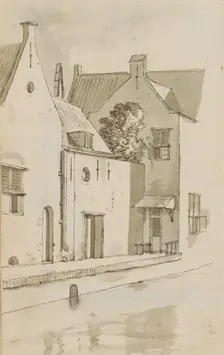 Rear facades of houses along a quay, c.1783-c.1797. Creator: Johannes Huibert Prins