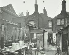 Rear of houses prior to slum clearance, Princess Road, Lambeth, London, 1914