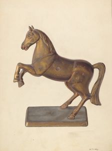 Rearing Horse Bank, c. 1938. Creator: Alf Bruseth