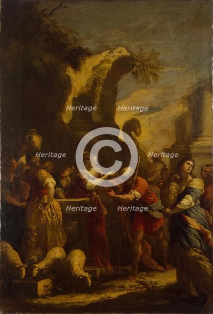 Rebecca at the Well, 1644. Creator: Valerio Castello.