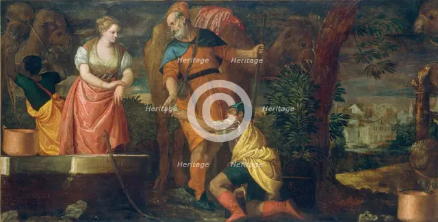 Rebecca at the Well, c. 1582/1588. Creators: Paolo Veronese, Workshop of Veronese.