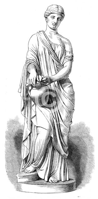 "Rebecca at the Well," sculpture, by W. H. Reinhart, 1869.  Creator: Unknown.