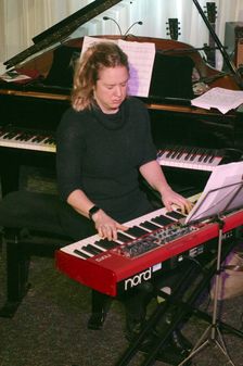 Rebecca Nash, Sara Colman Band, Watermill Jazz Club, Dorking, Surrey, 28 Jan 2020. Creator: Brian O'Connor