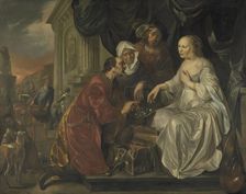 Rebecca Receiving Presents from Abraham's Servant, 1656. Creator: Hendrick Heerschop
