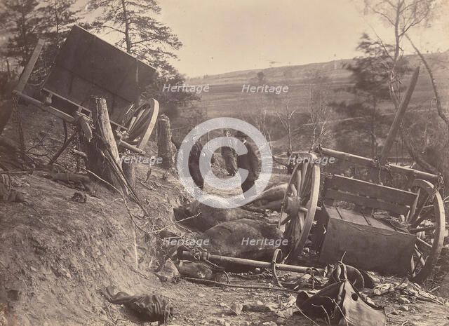 Rebel Cassion Destroyed by Federal Shells. At Fredericksburgh, May 3, 1863. Eight H..., May 3, 1863. Creator: Andrew Joseph Russell.