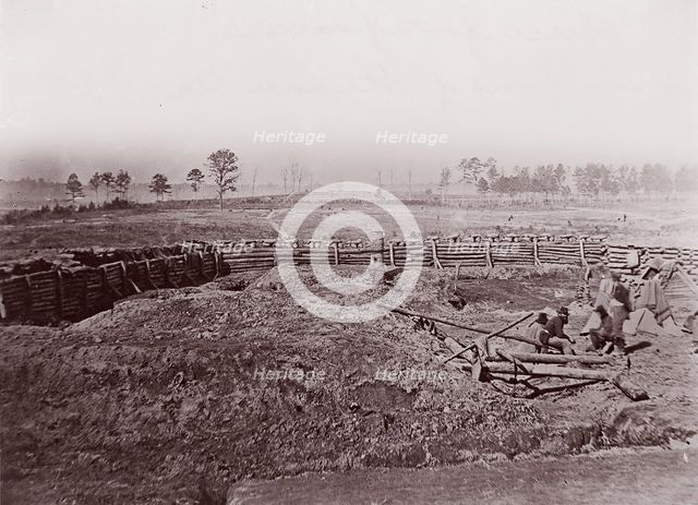 Rebel Fortifications in front of Atlanta, ca. 1864. Creator: George N. Barnard.