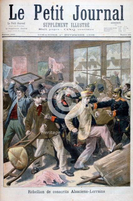 Rebellion of the Alsaciens-Lorrains conscripts, 1896. Creator: F Meaulle.