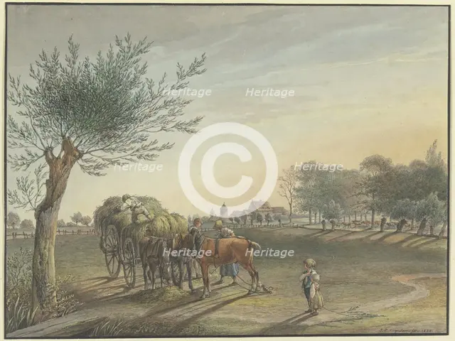 Rebstock farm in the middle of the wide meadowland on Mainzer Landstraße near Frankfurt am Main,1804 Creator: Johann Friedrich Morgenstern.