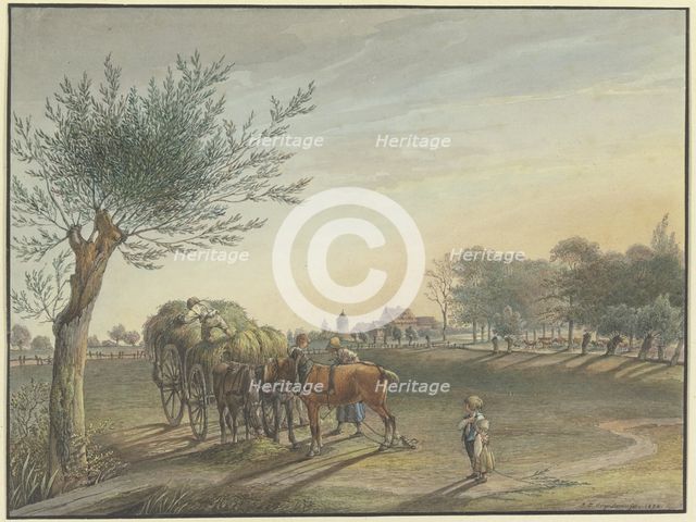 Rebstock farm in the middle of the wide meadowland on Mainzer Landstraße near Frankfurt am Main,1804 Creator: Johann Friedrich Morgenstern.