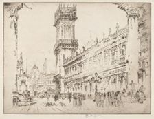 Rebuilding the Campanile, Venice, No.II, 1911. Creator: Joseph Pennell