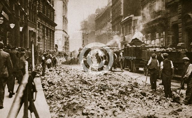 Rebuilding and modernising roads, 20th century.  Creator: Unknown.